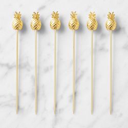 Pineapple Cocktail Picks, Set of 6