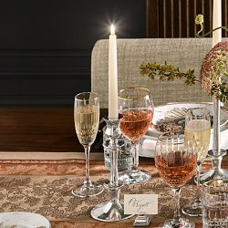 Wilshire Jewel Cut Gold Rim Champagne Flutes, Set of 4