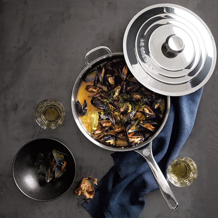 Le Creuset Stainless-Steel Sauté Pan | Williams Sonoma