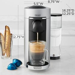 Nespresso VertuoPlus Deluxe Coffee Maker &amp; Espresso Machine with Aeroccino Milk Frother