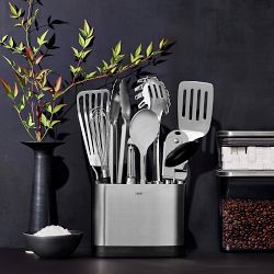 OXO Stainless-Steel Utensils with Utensil Holder, Set of 15