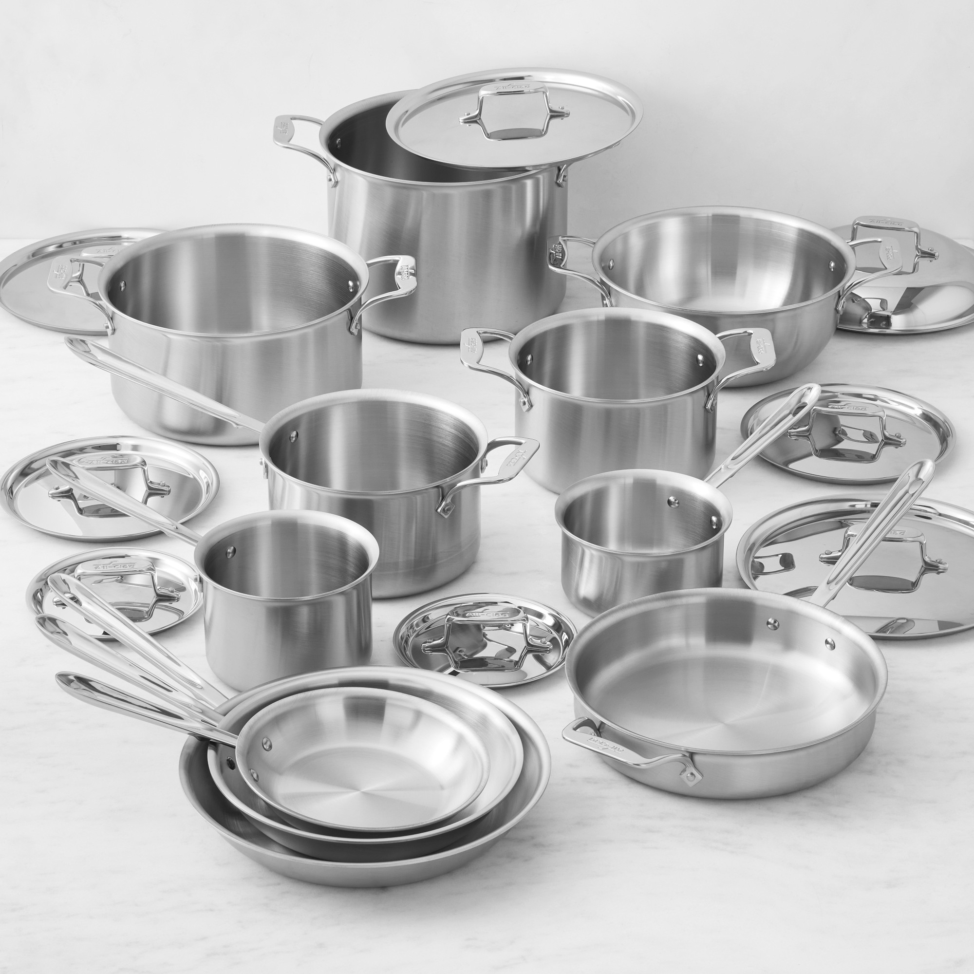 All-Clad D5 Brushed Stainless-Steel 19-Piece Cookware Set Sansujyuku sansujyuku.com