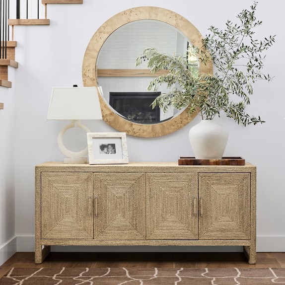 Burl Wood Round Wall Mirror by Williams Sonoma Home