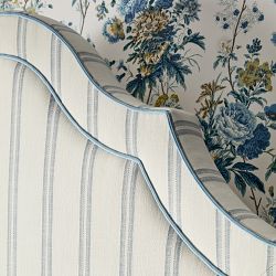 Portman Upholstered Bed &amp; Headboard with Piping