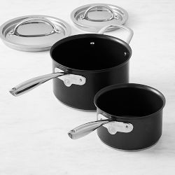 Williams Sonoma Signature Thermo-Clad™ Stainless-Steel Nonstick Saucepan Set, 2 &amp; 4-Qt.