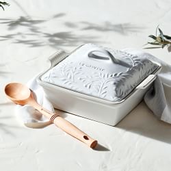 Le Creuset Olive Branch Heritage Stoneware Deep Square Covered Baker, 2 1/2-Qt.