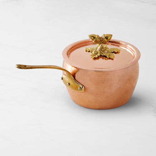 Ruffoni Historia Hammered Copper Sauce Pot with Acorn Knob, 2.5-Qt.