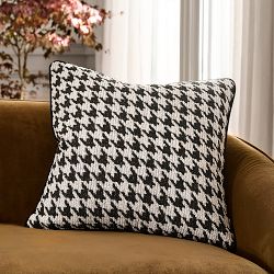 Bexley Houndstooth Pillow Cover, Black
