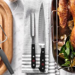 WÜSTHOF Classic Straight Carving Knife &amp; Meat Fork Set