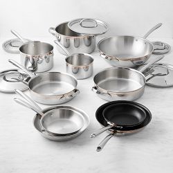 Williams Sonoma Signature Thermo-Clad™ Copper Pro 15-Piece Cookware Set