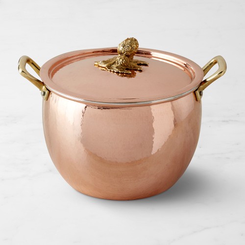 Ruffoni Historia Hammered Copper Stockpot with Artichoke Knob, 7.5-Qt.
