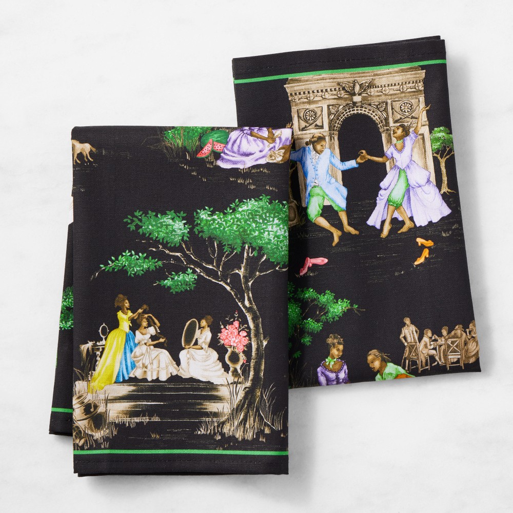Sheila Bridges Harlem Toile Bar Towels Set of 2 | Williams Sonoma
