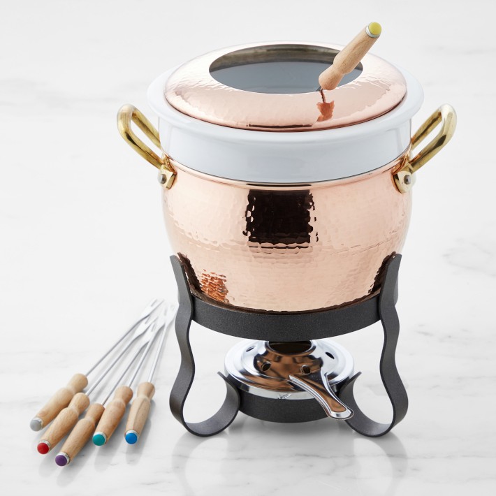 Ruffoni Historia Hammered Copper Fondue Pot | Williams Sonoma
