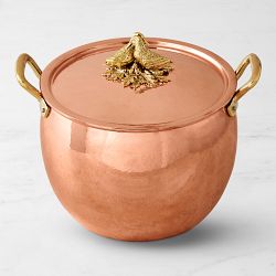 Ruffoni Historia Hammered Copper Stockpot, 14-Qt, Lovebirds Knob
