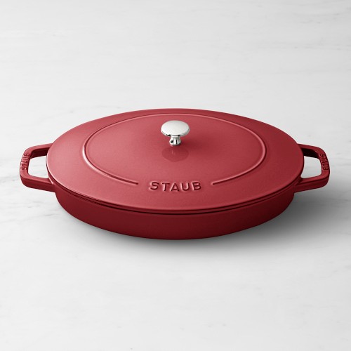 Staub Enameled Cast Iron Oval Gratin with Lid, 12.5