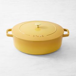 Staub Enameled Cast Iron Wide Oval Dutch Oven, 6.25-Qt., Citron