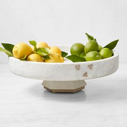 Honeycomb Pedestal Marble Fruit Bowl