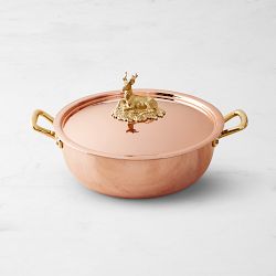 Ruffoni Historia Hammered Copper Chef Pot with Stag Knob - 4-Qt