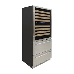 Vinotemp Triple Zone 30" Wine Cooler &amp; Drawer Refrigerator
