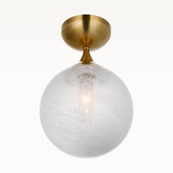 Cristol Single Flush Mount, Hand-Rubbed Antique Brass, Small
