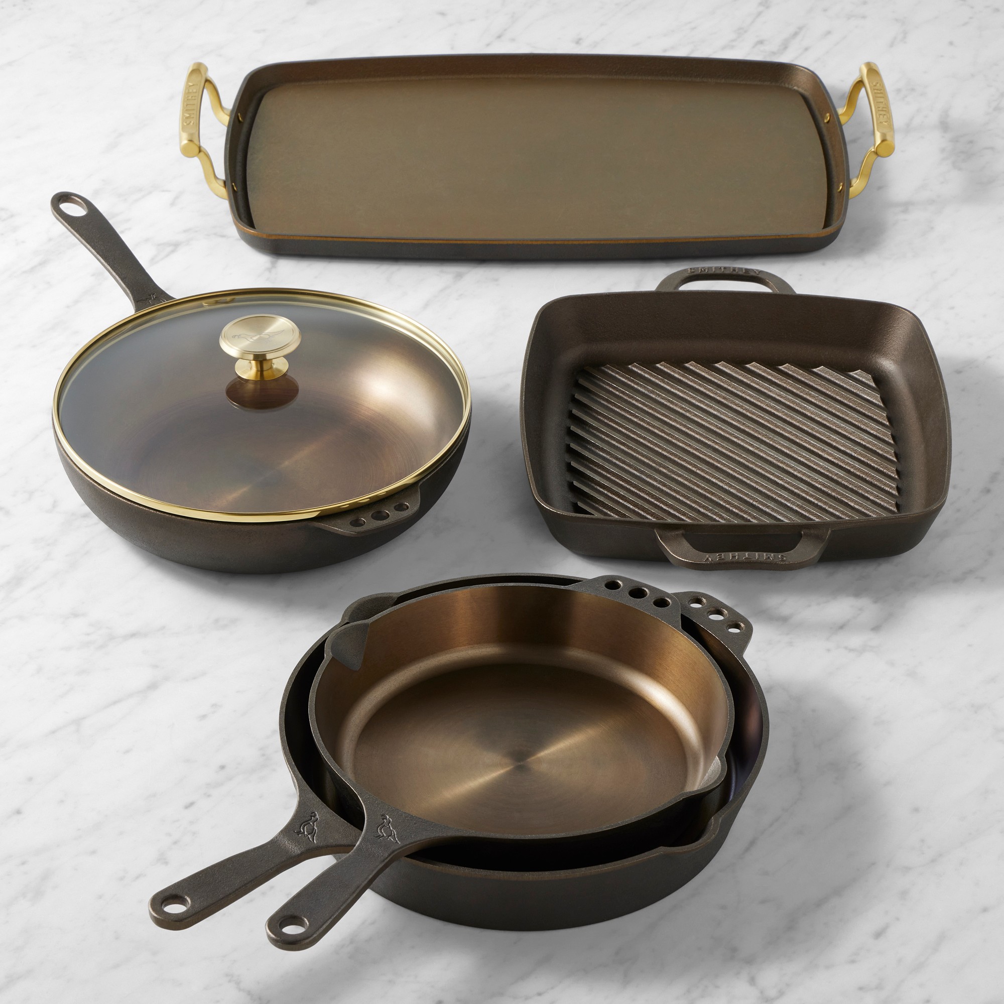 Smithey Seasoned Cast Iron 6-Piece Cookware Set Simolary simolary.com
