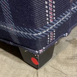 OPEN BOX: Bedford Recliner, Standard, Plaid, Navy And Plum With Welting, Ebony