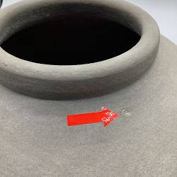 OPEN BOX: Jeff Leatham Round White Ceramic Vase, 12"