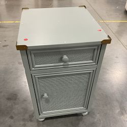 OPEN BOX: Sylvie Cane Nightstand, Dusty Blue