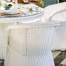 AERIN x Williams Sonoma Home East Hampton White Dining Table (60") & Armchair Set