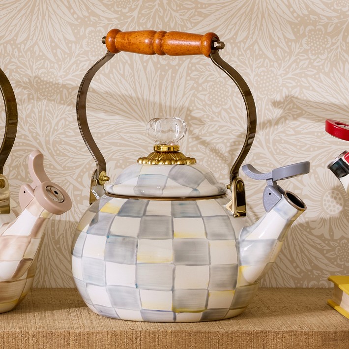 MacKenzie-Childs Sterling Check Tea Kettle | Williams Sonoma