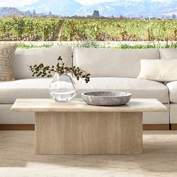 Ortega Travertine Rectangular Coffee Table (48" )