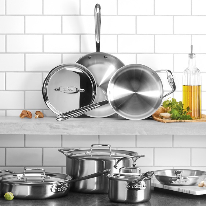 All-Clad d5 Brushed Stainless-Steel 10-Piece Set | Williams Sonoma