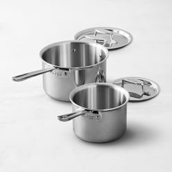 All-Clad D5® Polished Stainless-Steel Saucepan, Set of 2