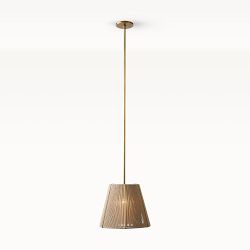 Cara Pendant, Small, Antique Brass, Natural