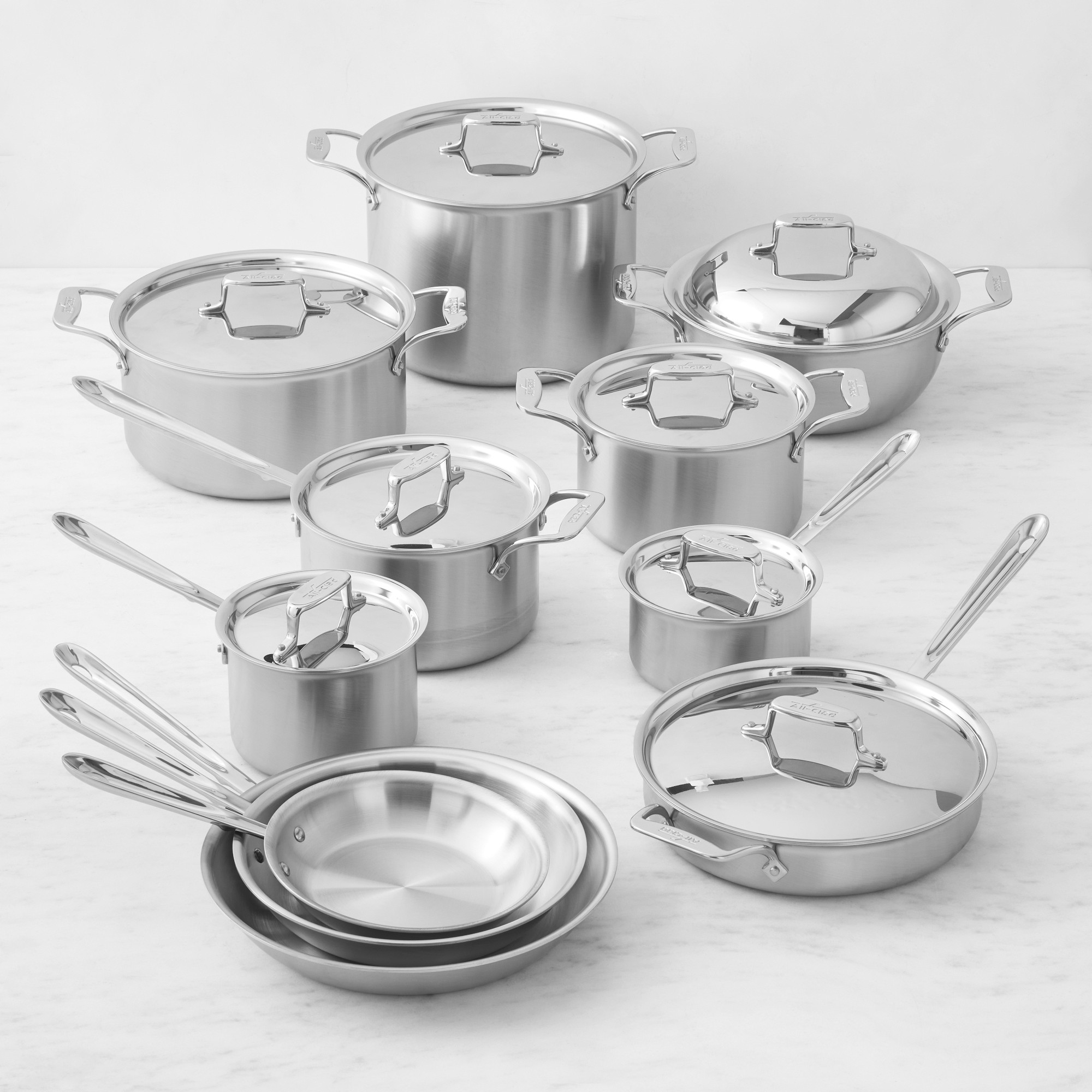 All-Clad D5 Brushed Stainless-Steel 19-Piece Cookware Set Sansujyuku sansujyuku.com