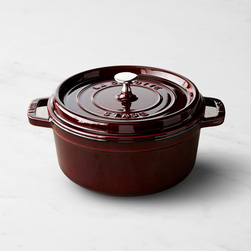Staub Enameled Cast Iron Round Dutch Oven, 4-Qt., Grenadine