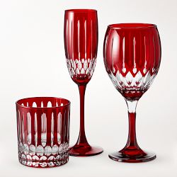 Wilshire Jewel Cut 12-Piece Barware Set, Red