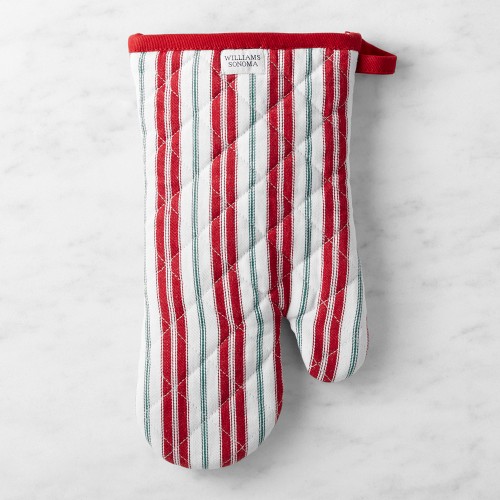 Williams Sonoma Heritage Stripe Oven Mitt, Red & Green