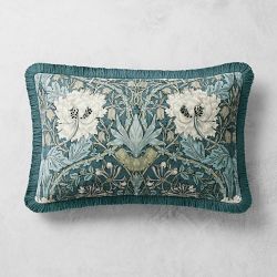 OPEN BOX: Morris & Co. X Williams Sonoma Home Tulip Pillow, 14" X 22", Blue