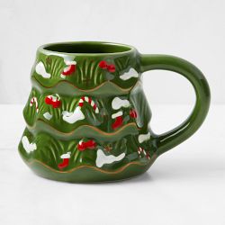 Christmas Tree Figural Mug, Set of 2
