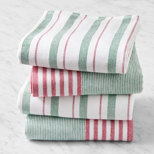 Williams Sonoma Super-Absorbent Multi-Pack Towels, Set of 4, Green & Red