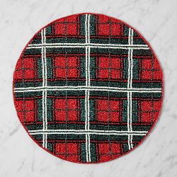 Red Tartan Beaded Placemat, Single