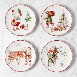 Santa's Holiday Checklist Cocktail Plates, Set of 8