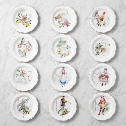 12 Days of Christmas Embossed Plates, Set of 12