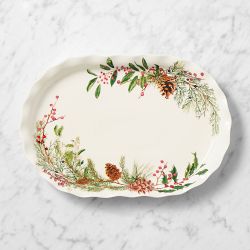 Woodland Berry Scalloped Serveware Oval Platter