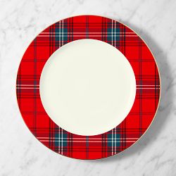 Red Tartan Dinner Plates, Set of 8
