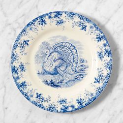 English Floral Turkey Dinner Plates, Set of 4