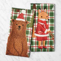 Novelty Holiday Towels, Set of 2, Holiday Animals