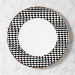 Black and White Houndstooth Charger, Set of 4