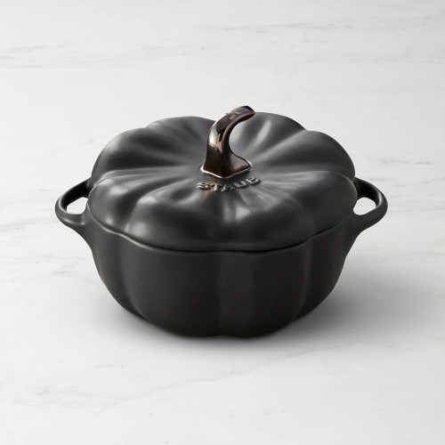 Staub Ceramic Stoneware Pumpkin Cocotte, 1/2-Qt., Black